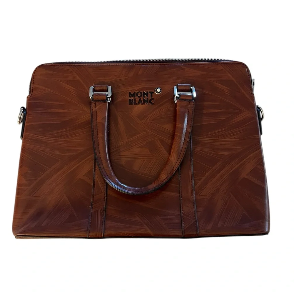 Mont Blanc Rich Brown Leather Briefcase - Picture 10 of 14